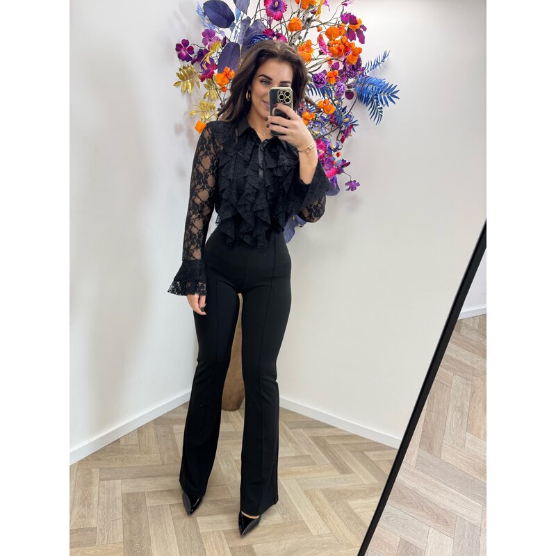 Blouse Lace ruffle VMCK1018 black