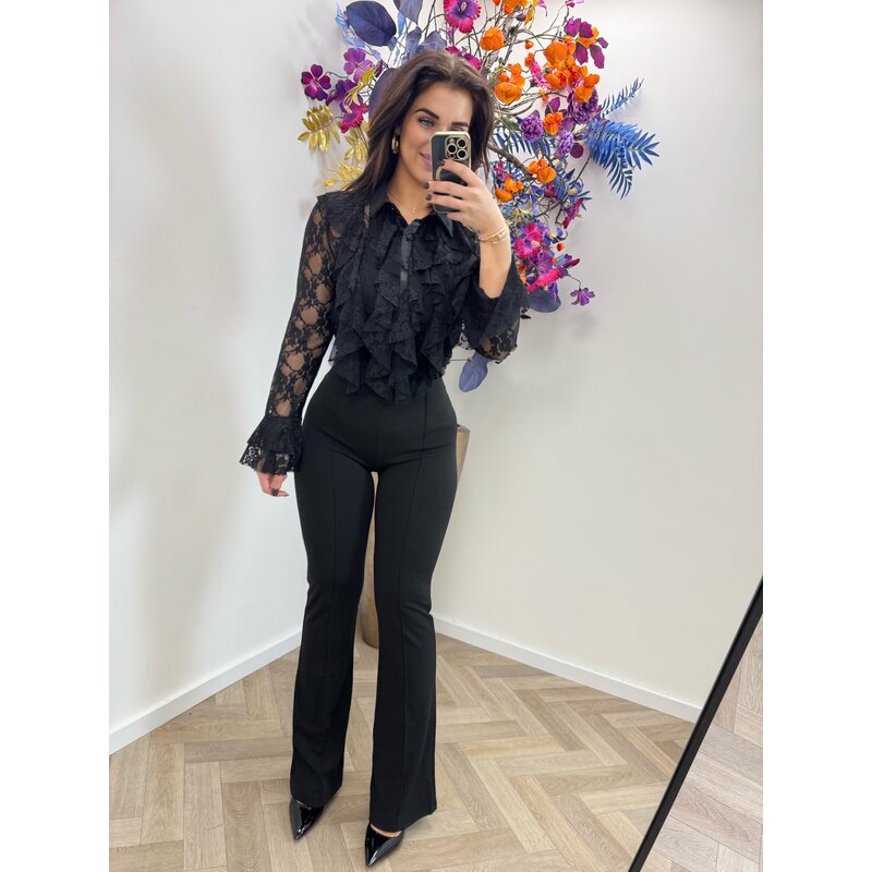 Blouse Lace ruffle VMCK1018 black