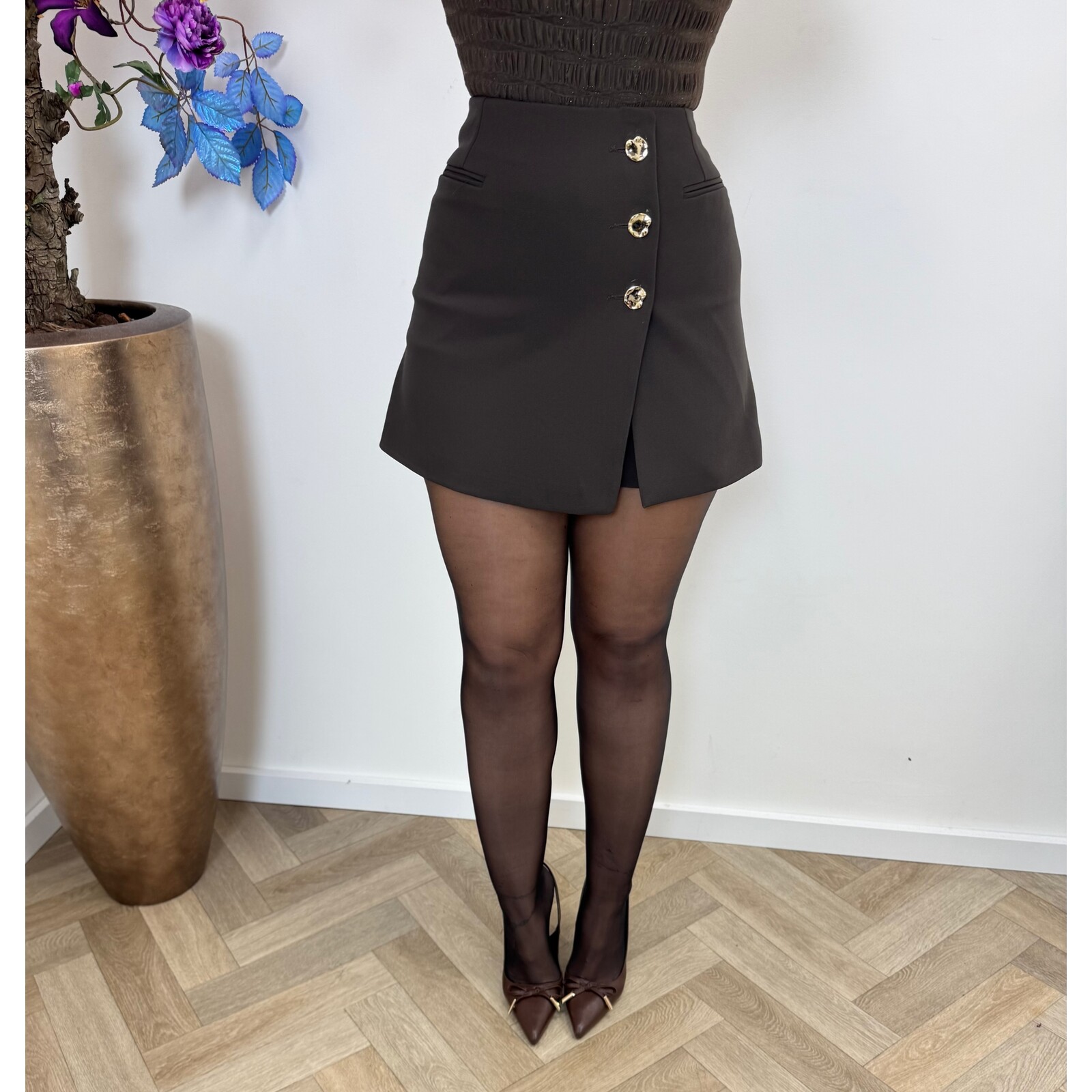 Skort Xena Button  Choco S-5659