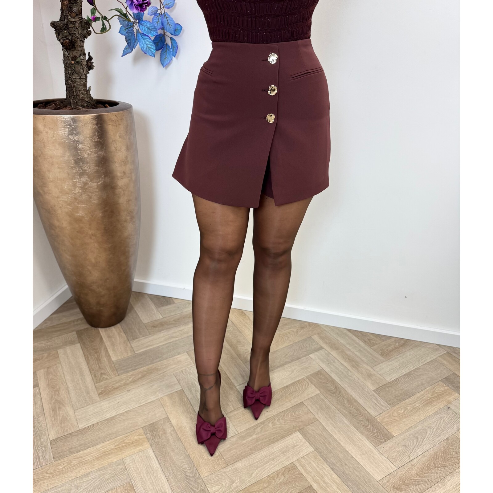 Skort Xena Button Bordeaux  S-5659
