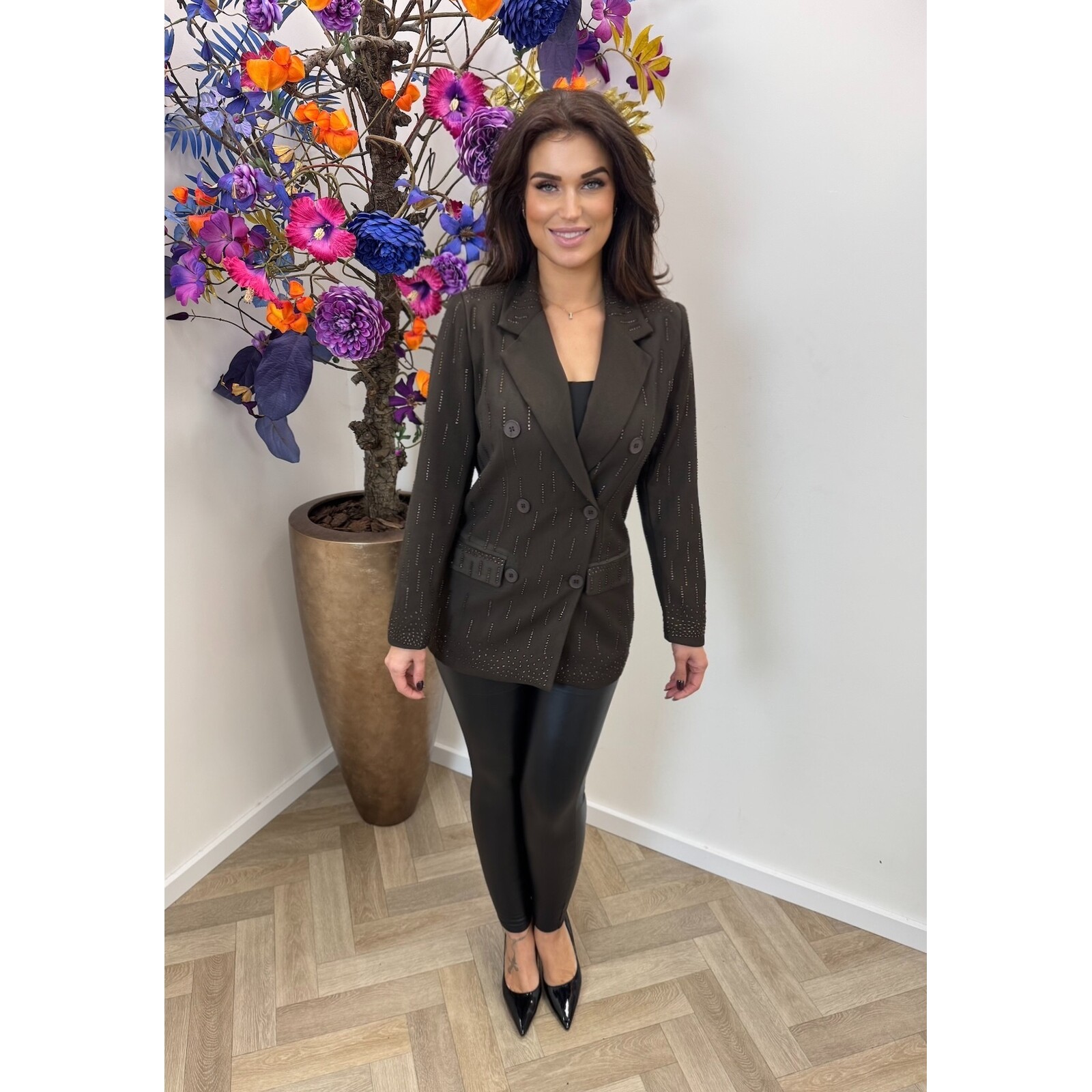 Luxury Blazer Diamonds Choco  08-5793