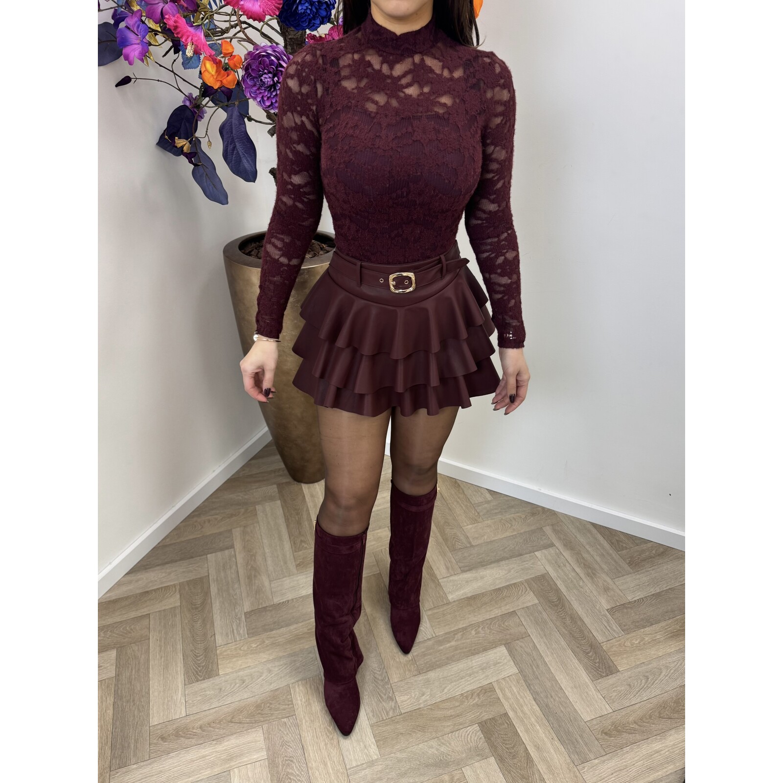 Lace Top Senna HS10063 Bordeaux