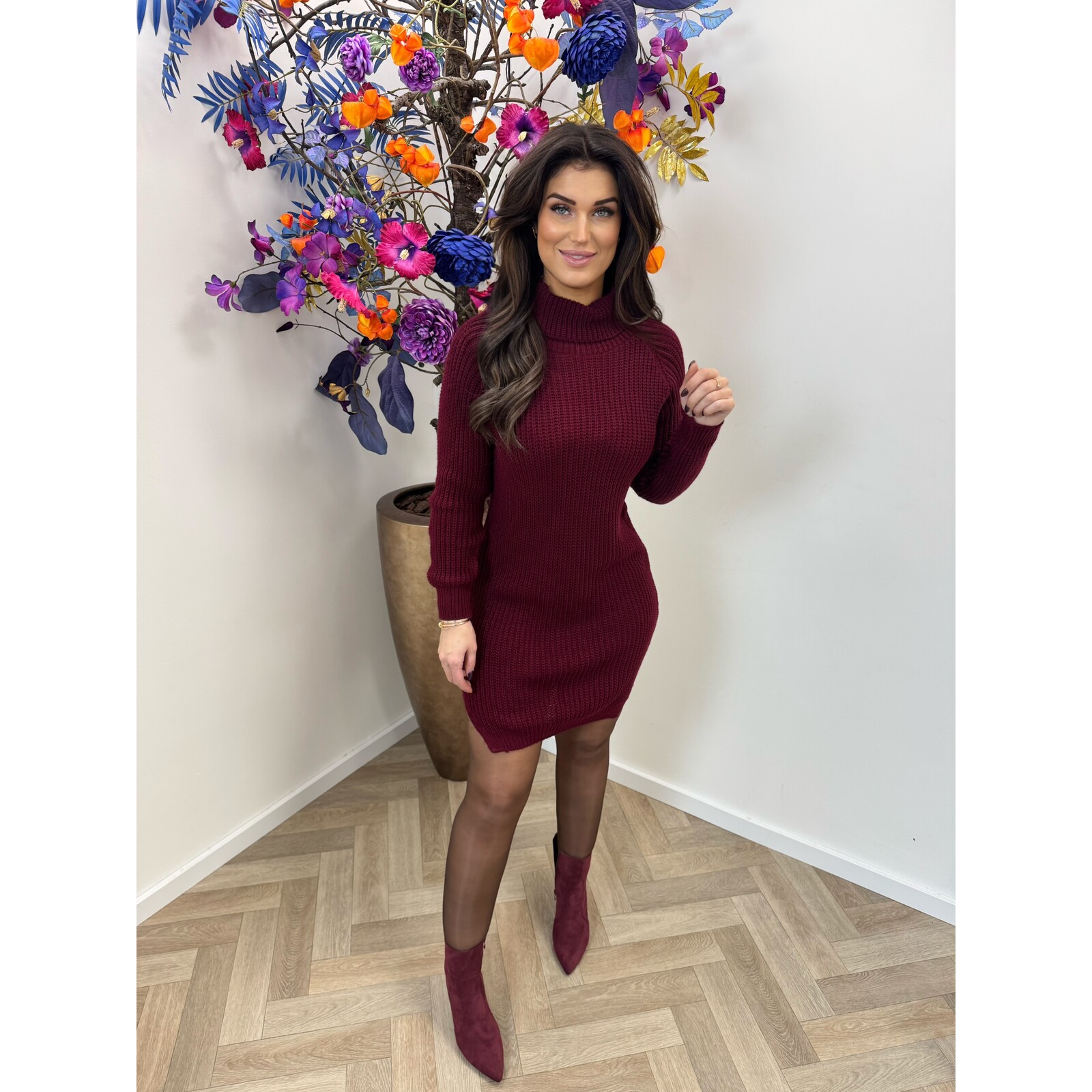 Col Dress wol Felicia Bordeaux