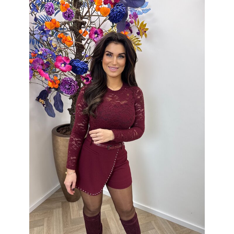 Lace Top Naomi hs10030 Bordeaux
