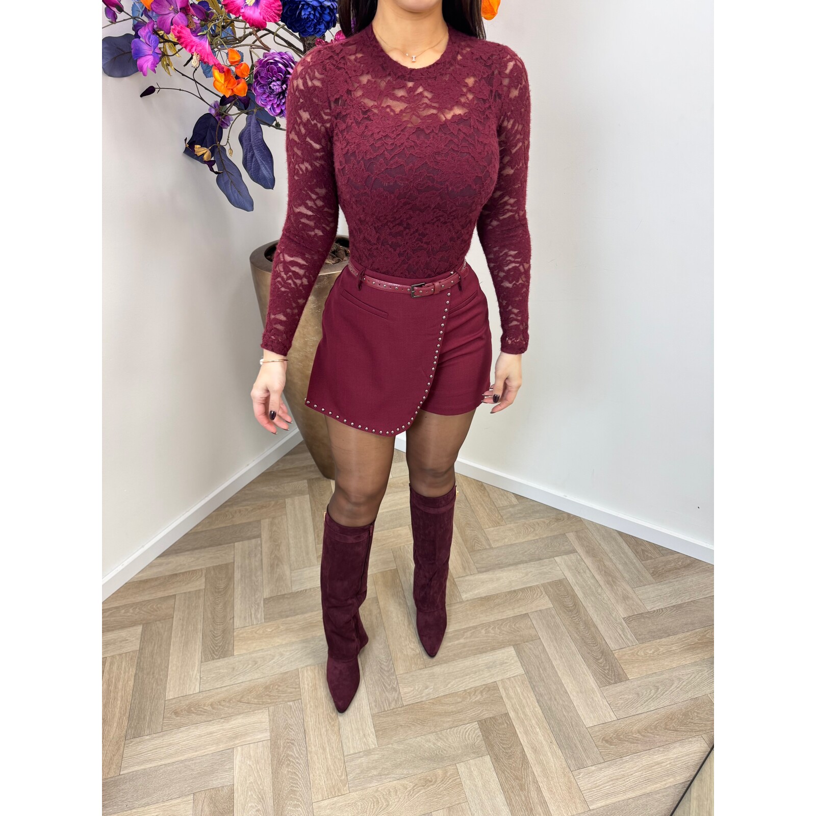 Lace Top Naomi hs10030 Bordeaux