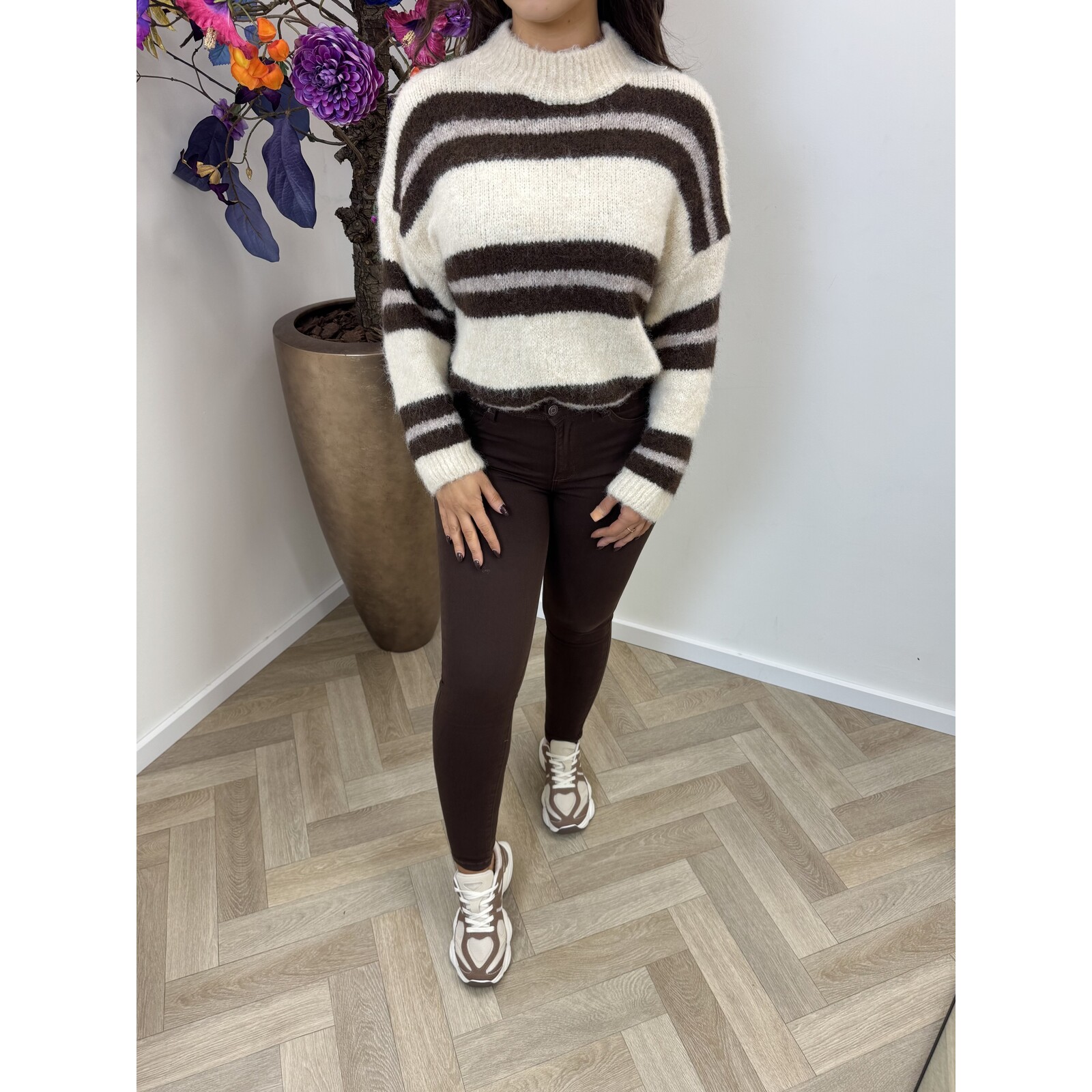 Trui Stripes Kaily Beige