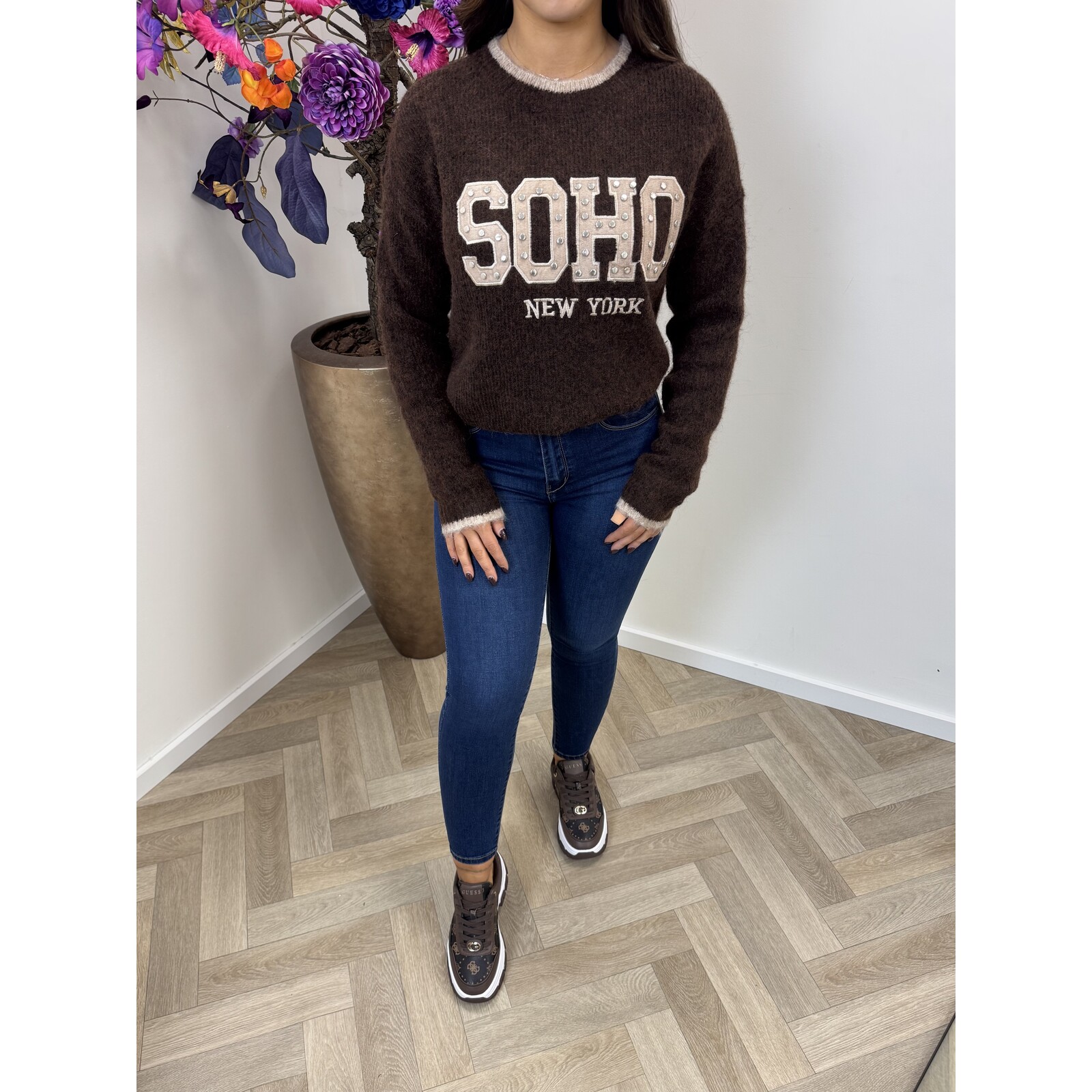 Trui Soho Studs YP1896 Choco