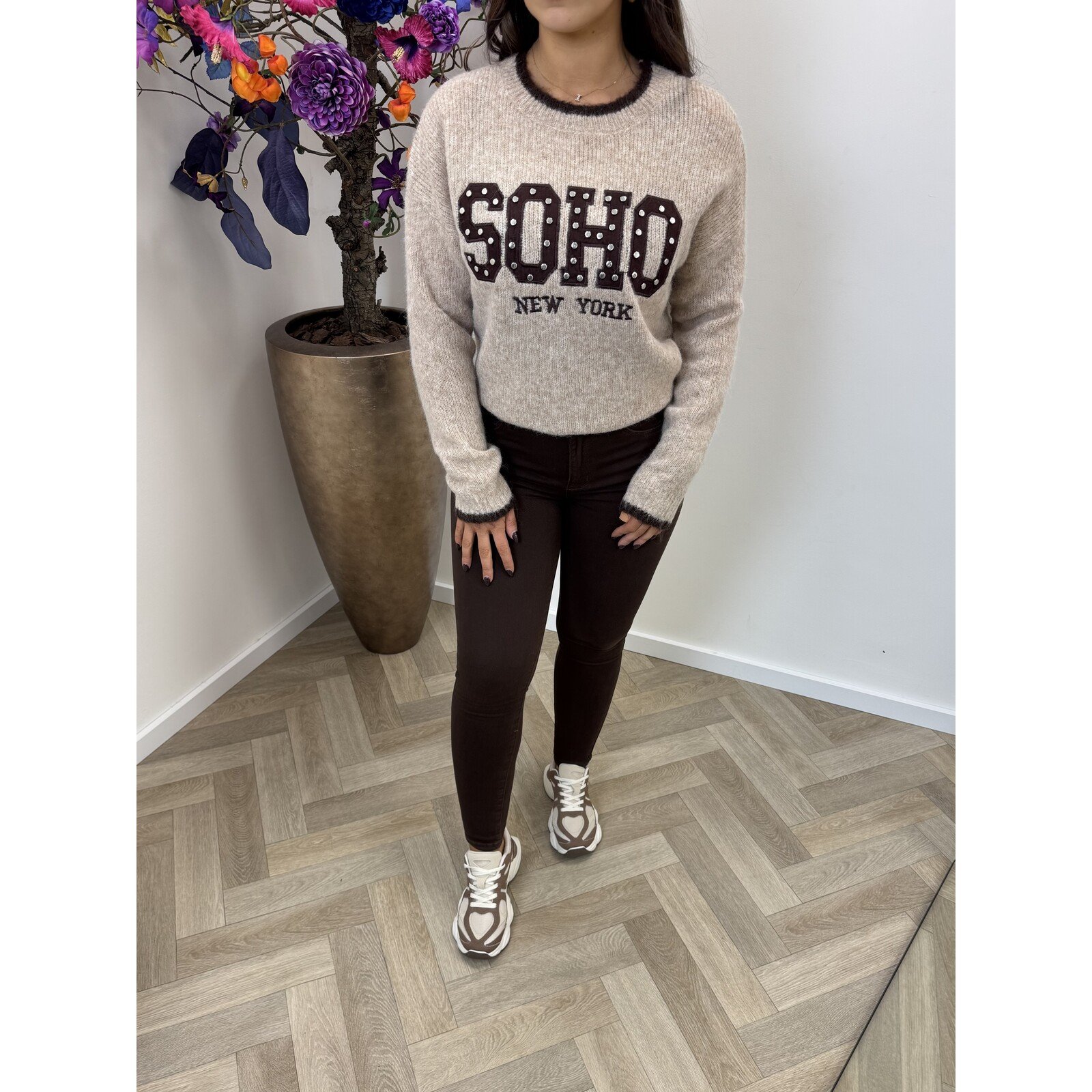 Trui Soho Studs YP1896 Beige