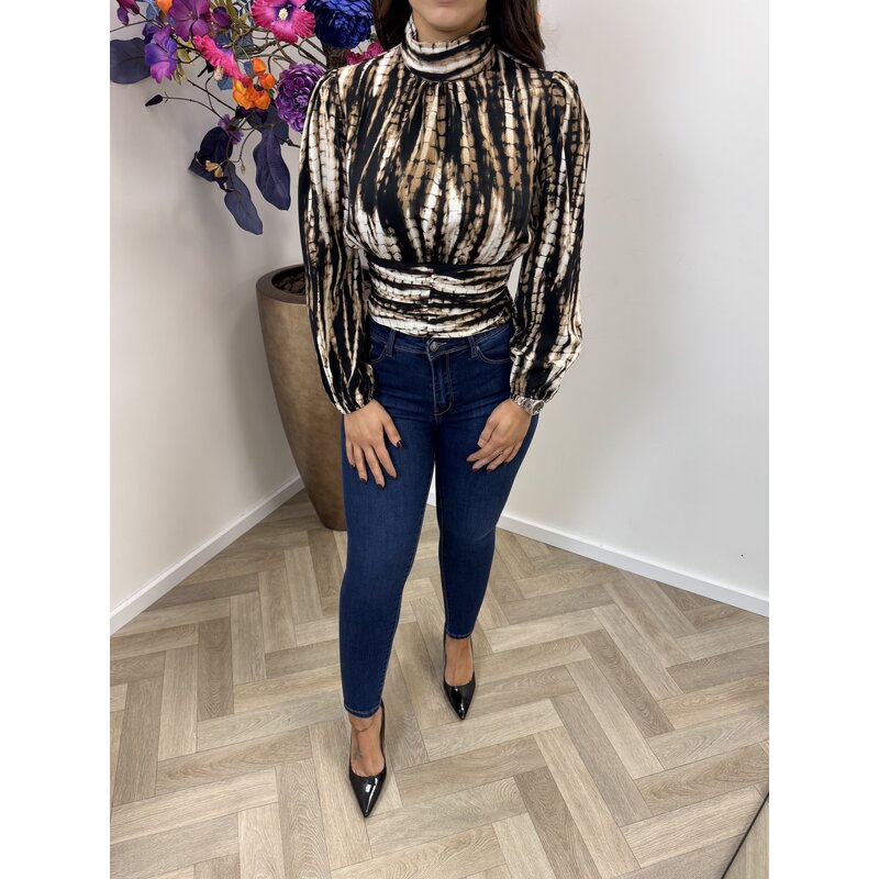 Blouse Lilly print Black brown CY4540A