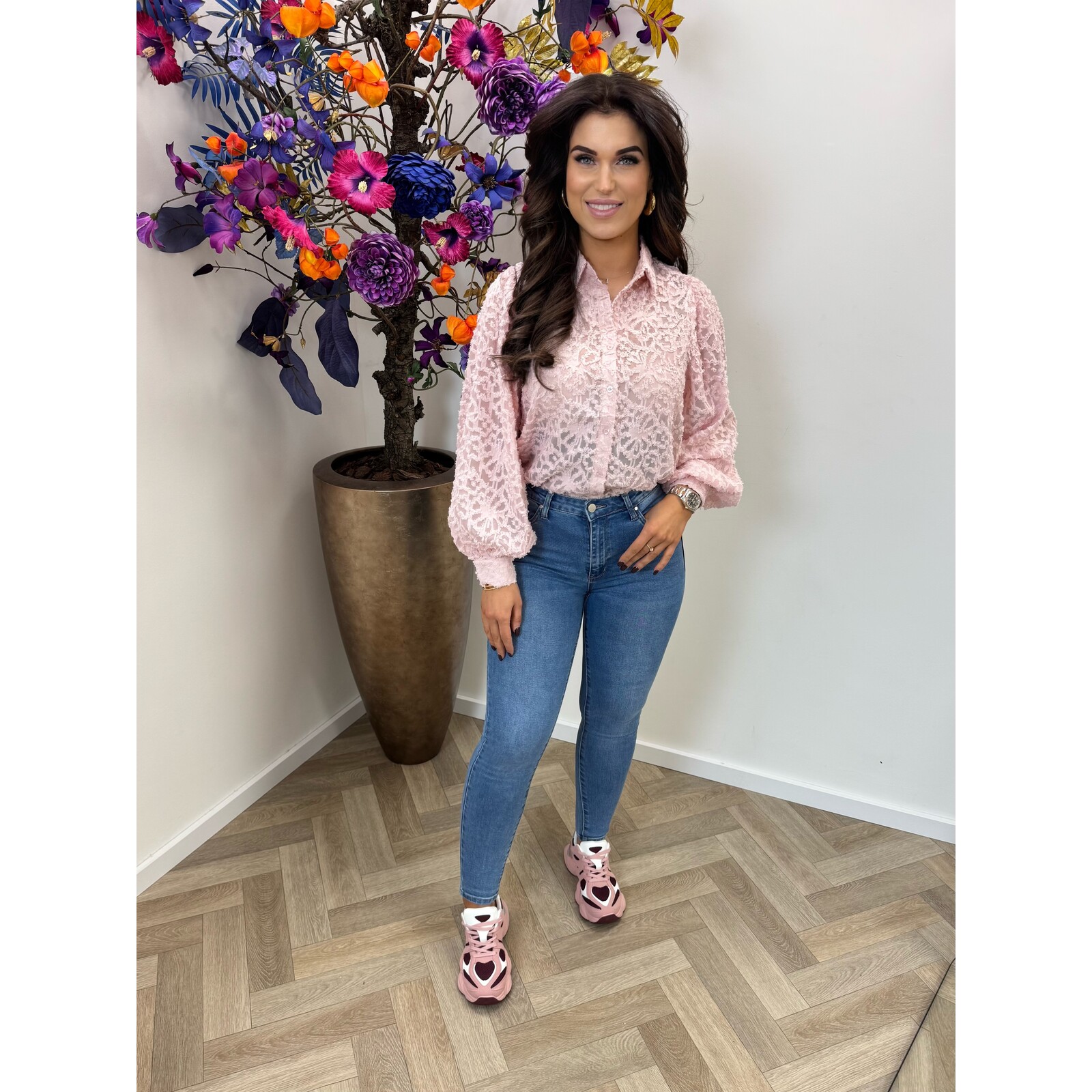 Blouse Kaylie Print AP-2503 Light Pink