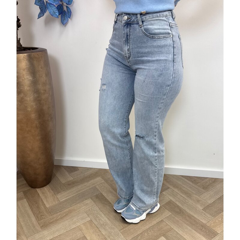 Wide Leg jeans Ripped G-smack blue J033