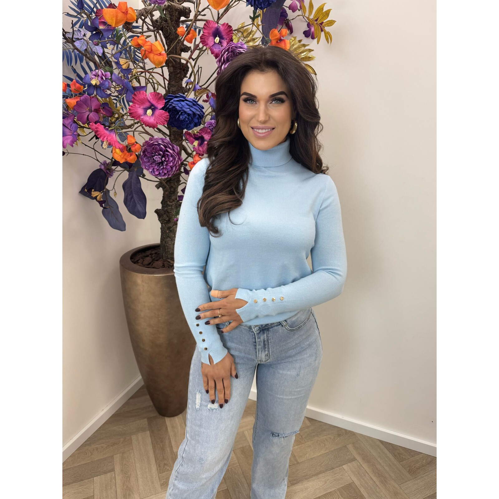 Col top button LP005 Light Blue