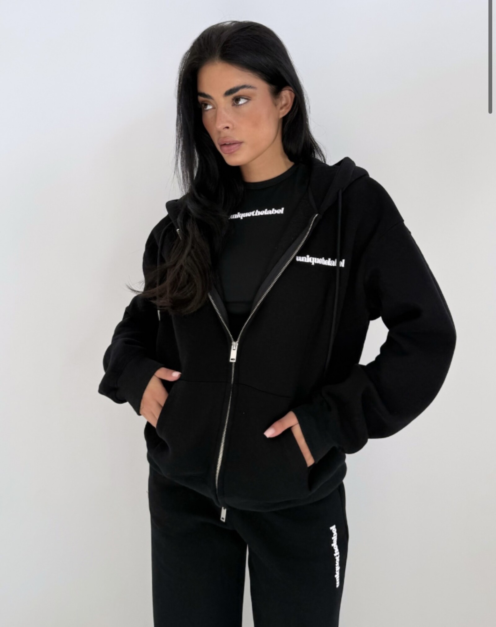 Unique The Label Zip Jacket Imani Black Unique the Label black