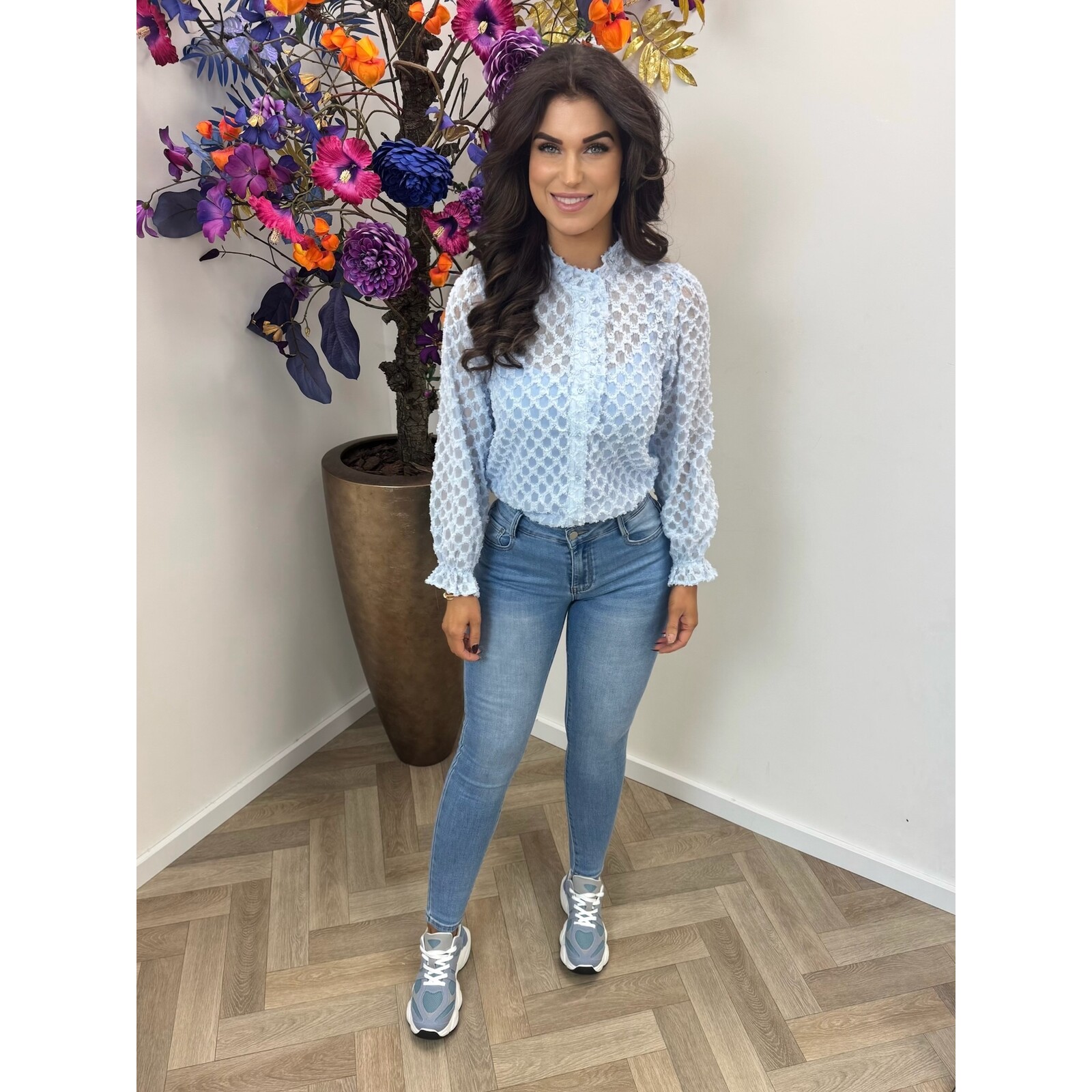 Blouse Alicia Ruffle AP-2486 Light Blue