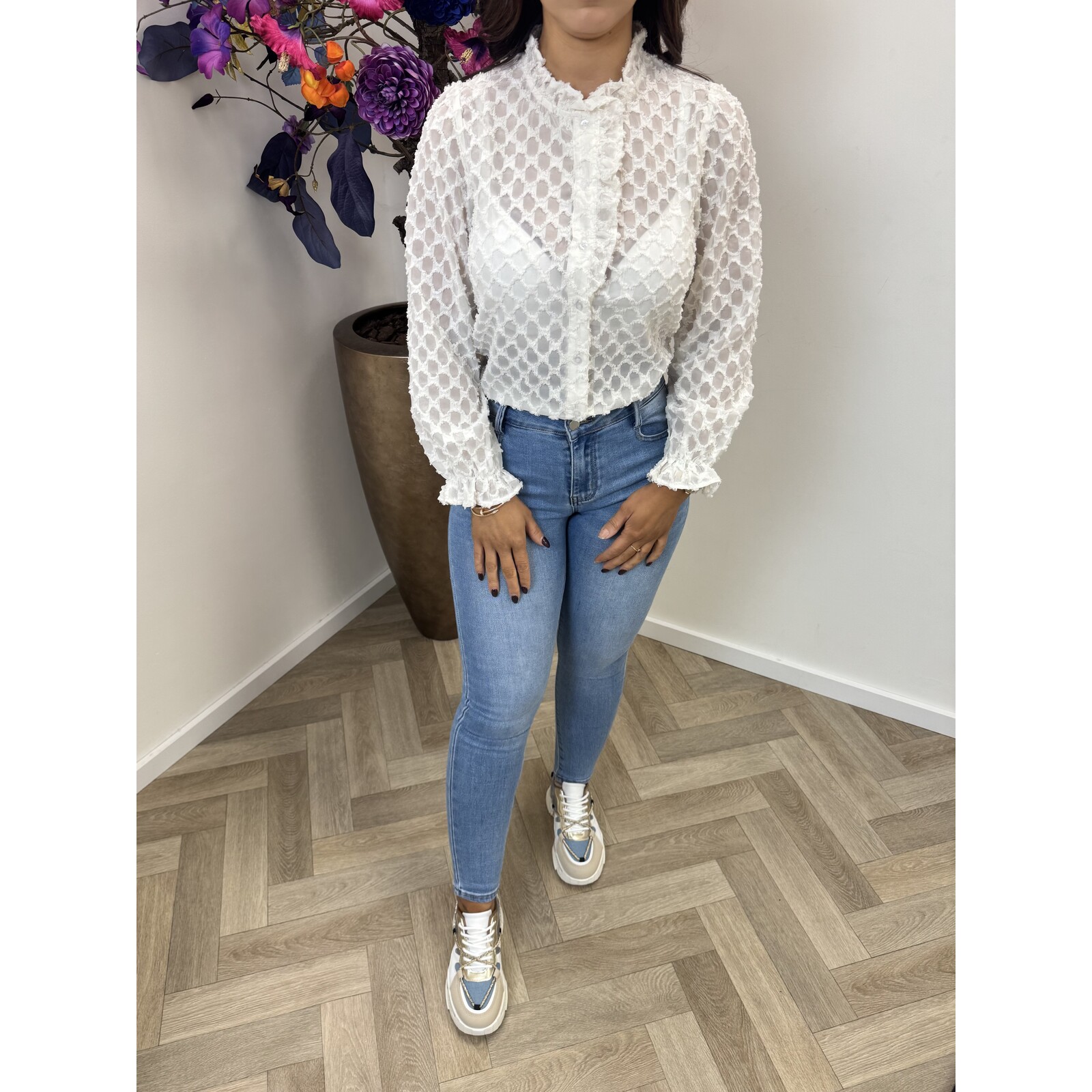 Blouse Alicia Ruffle AP-2486 Beige