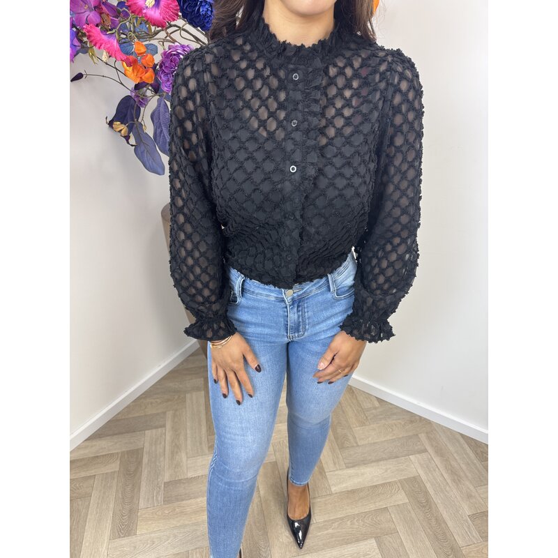Blouse Alicia Ruffle AP-2486 Black