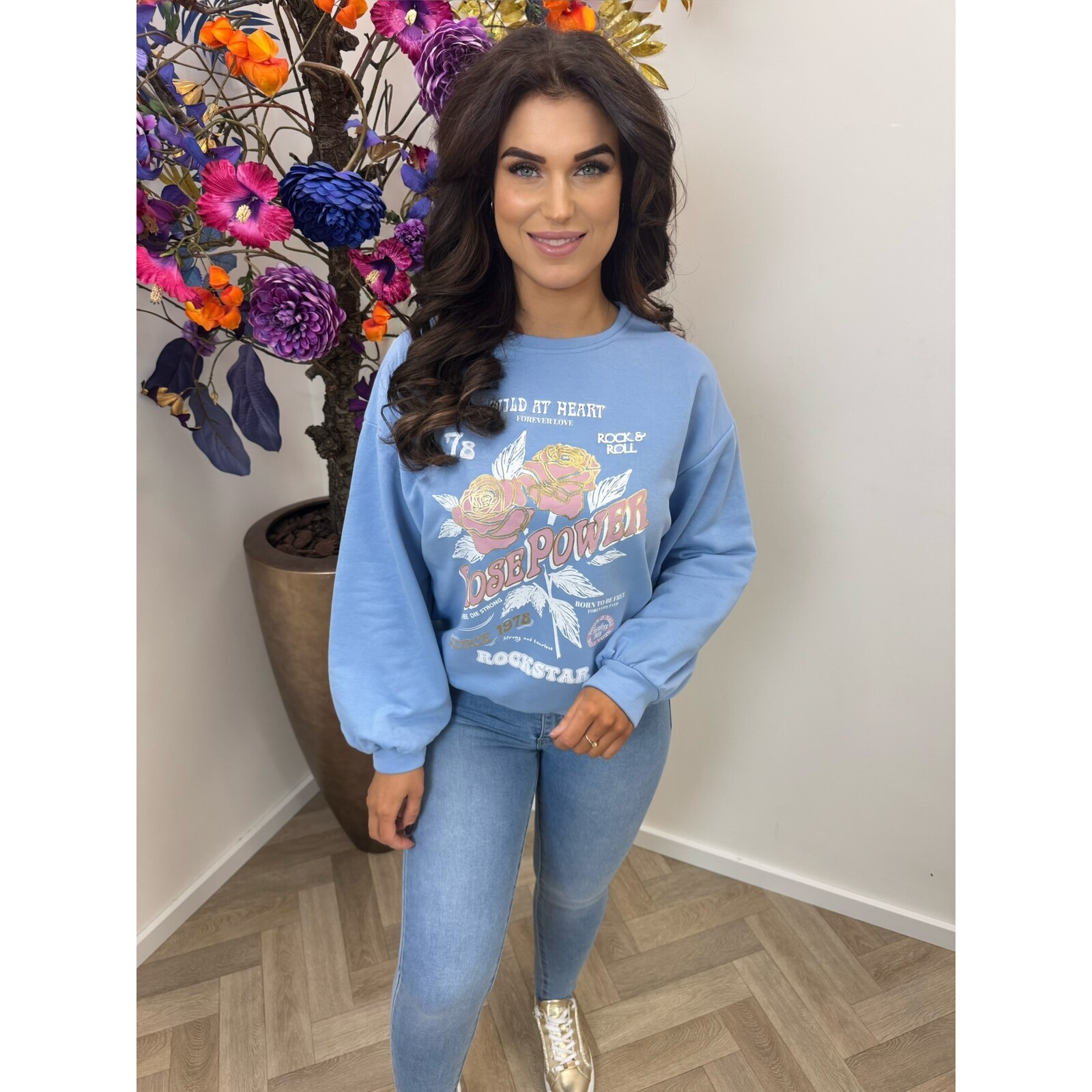 Sweater Rose Power 801754 Light Blue