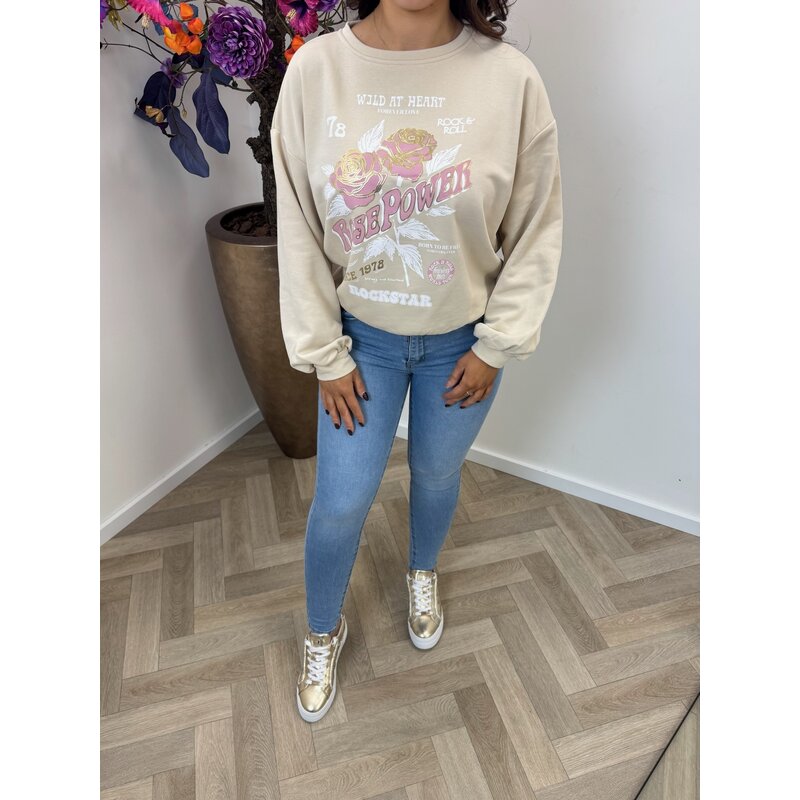 Sweater Rose Power 801754 Beige