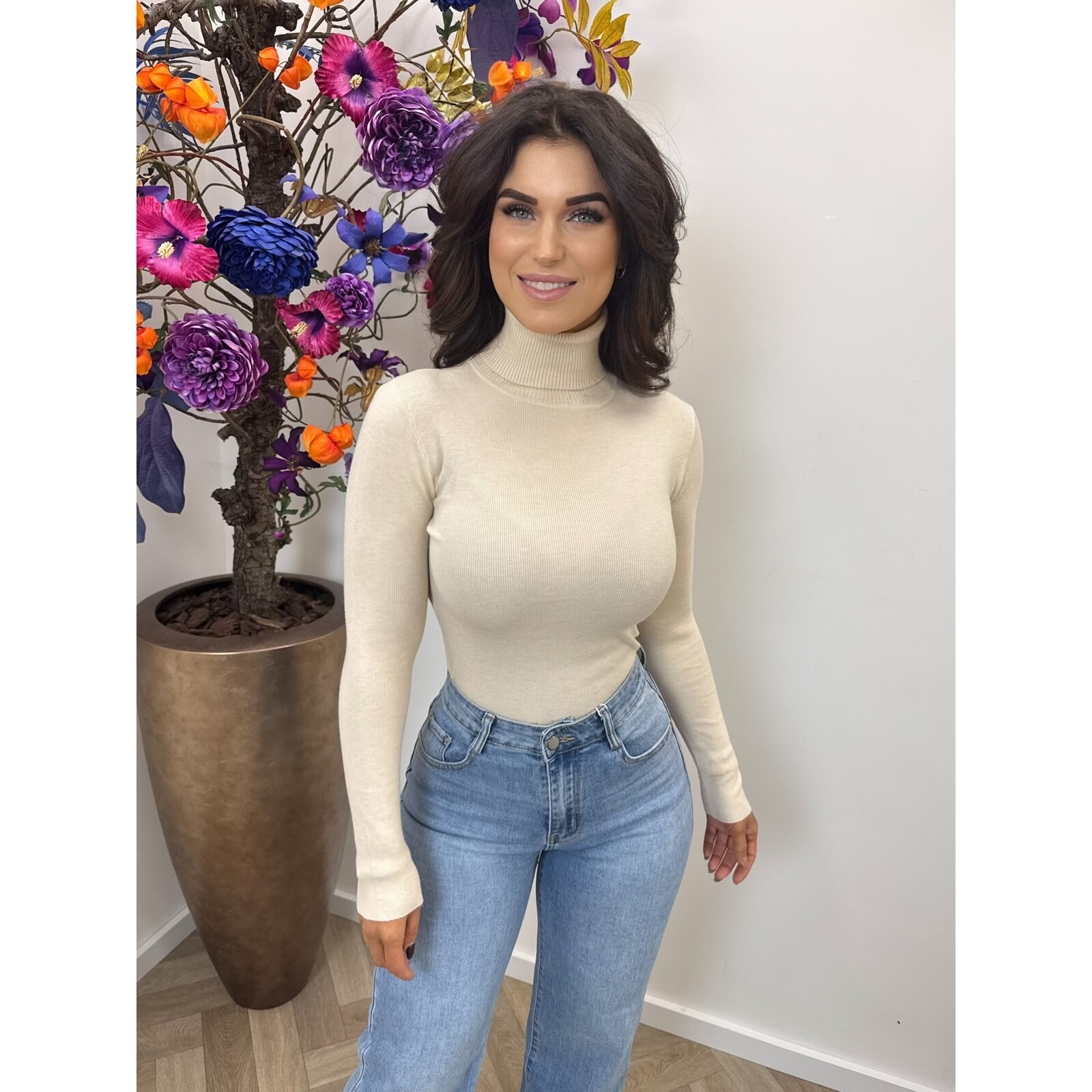 basic col top H-8658 Ecru