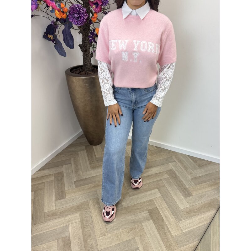 Trui Ny Lace Sleeve M1079 Light Pink