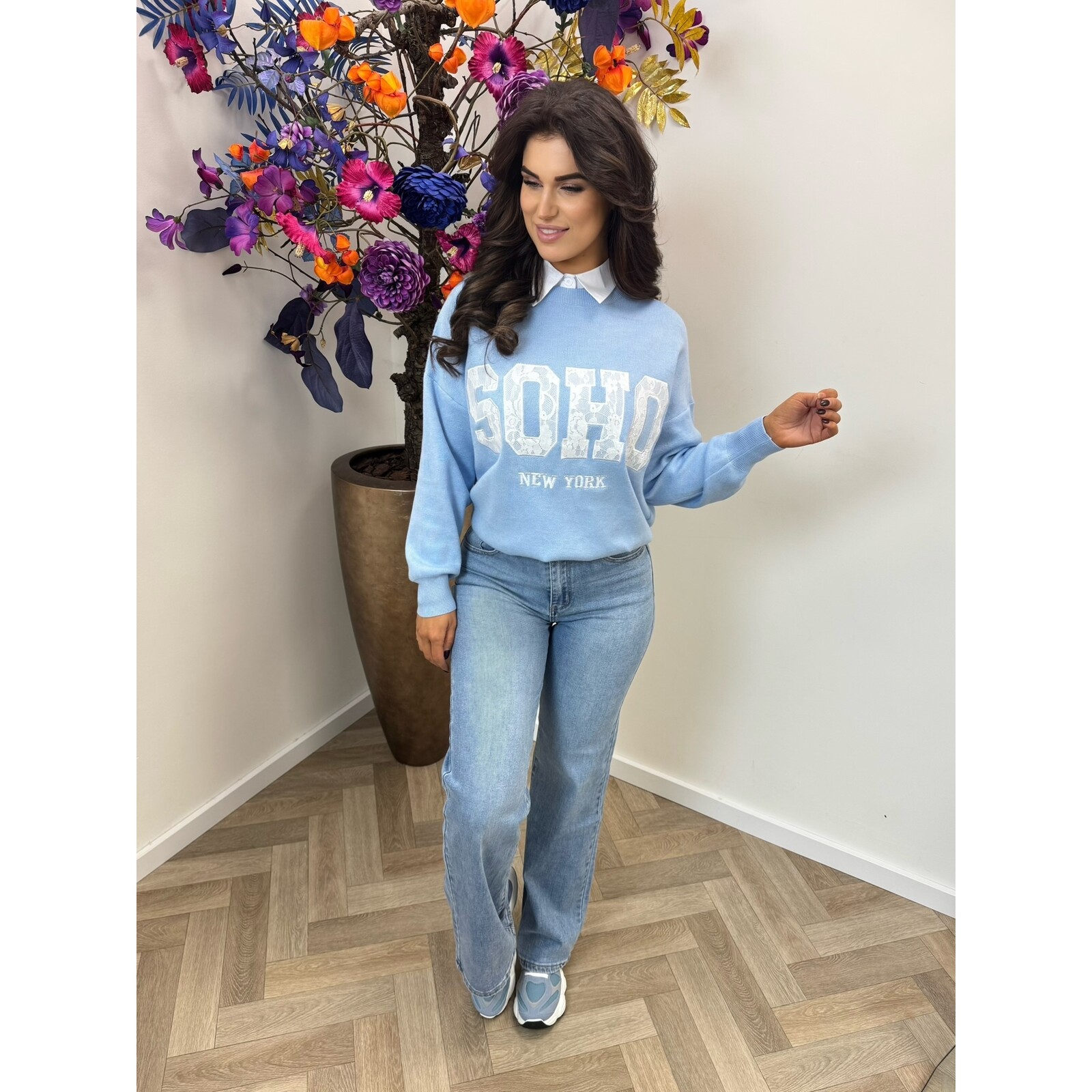 Trui Soho Lace M1056 Light Blue