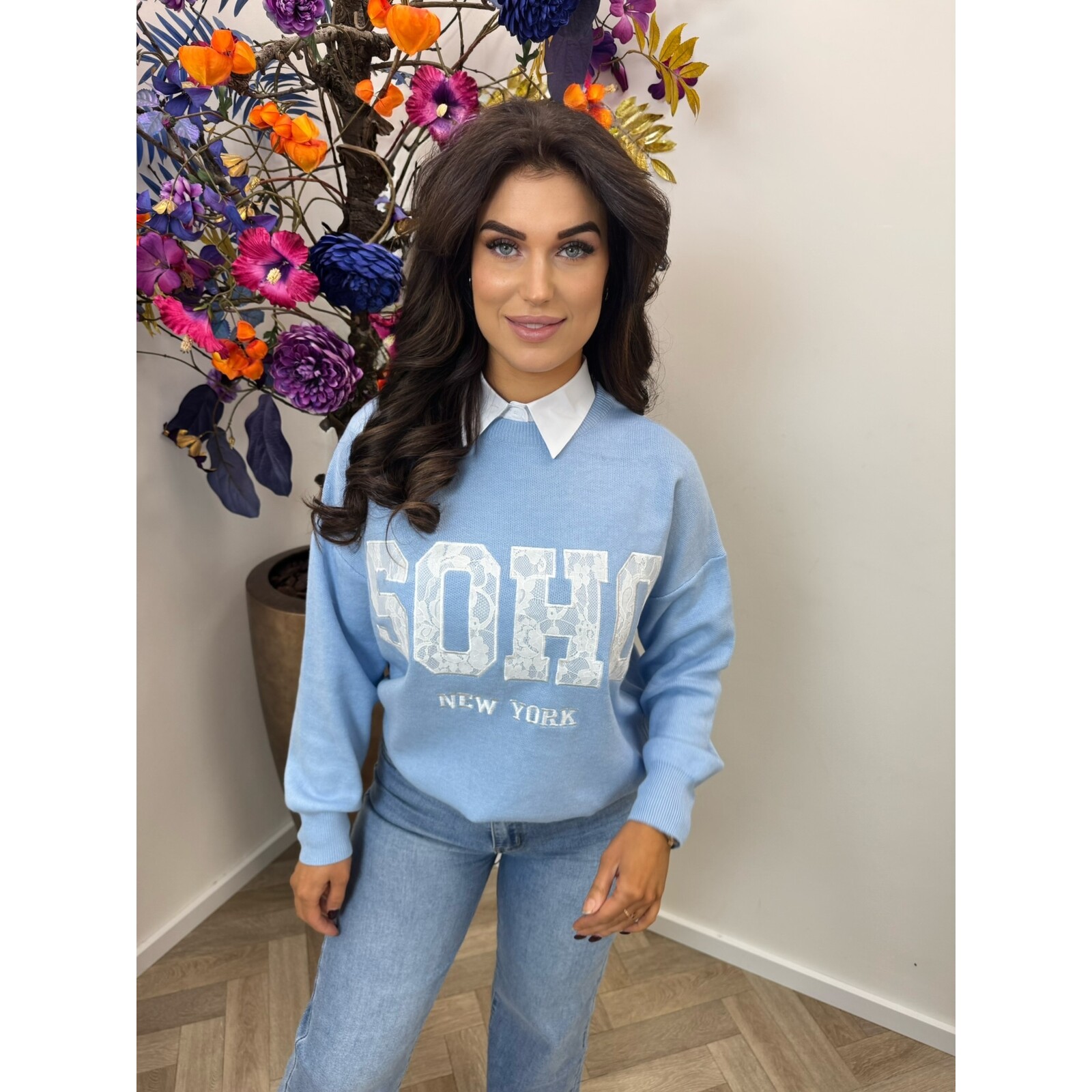 Trui Soho Lace M1056 Light Blue