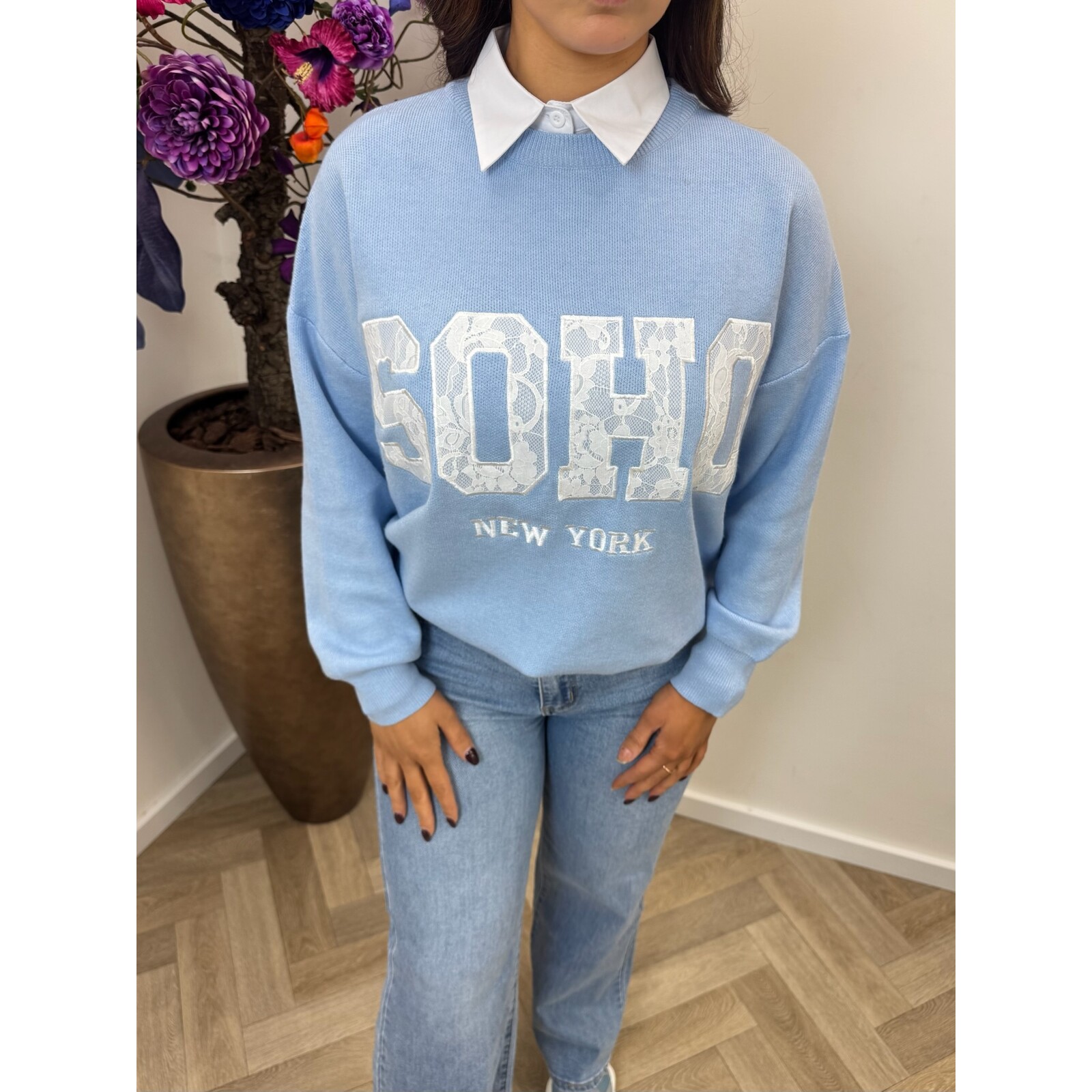 Trui Soho Lace M1056 Light Blue