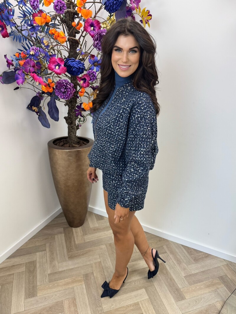 Jacket Pailletten Denim Blue ZP762