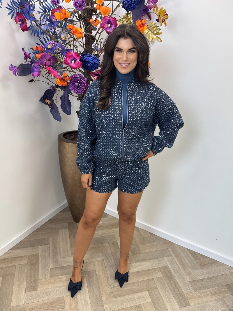 Jacket Pailletten Denim Blue ZP762