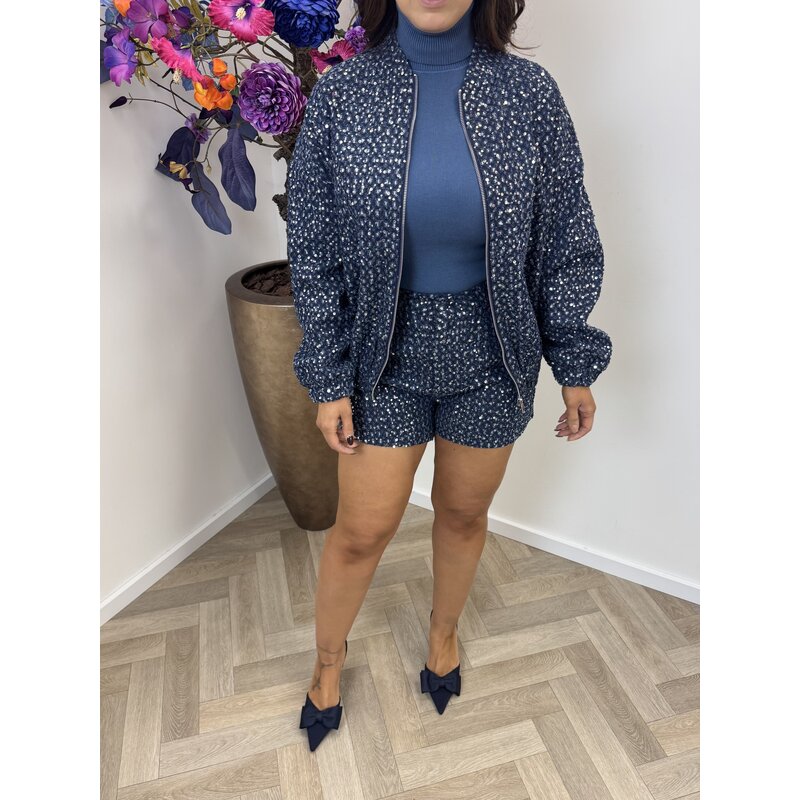 Jacket Pailletten Denim Blue ZP762