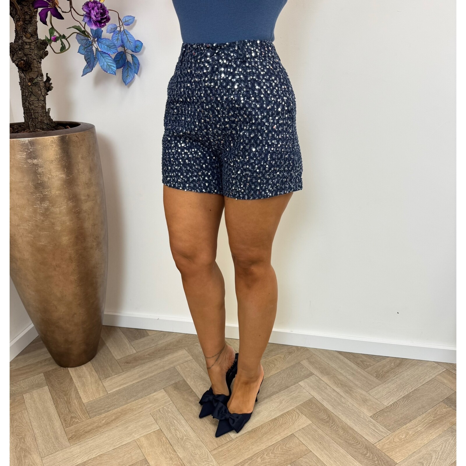 Short Pailletten Denim Blue ZP790