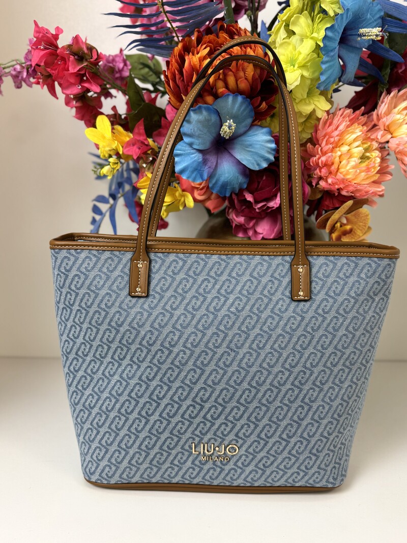 Tote Bag Evrim Denim Logo 1070 Liu Jo