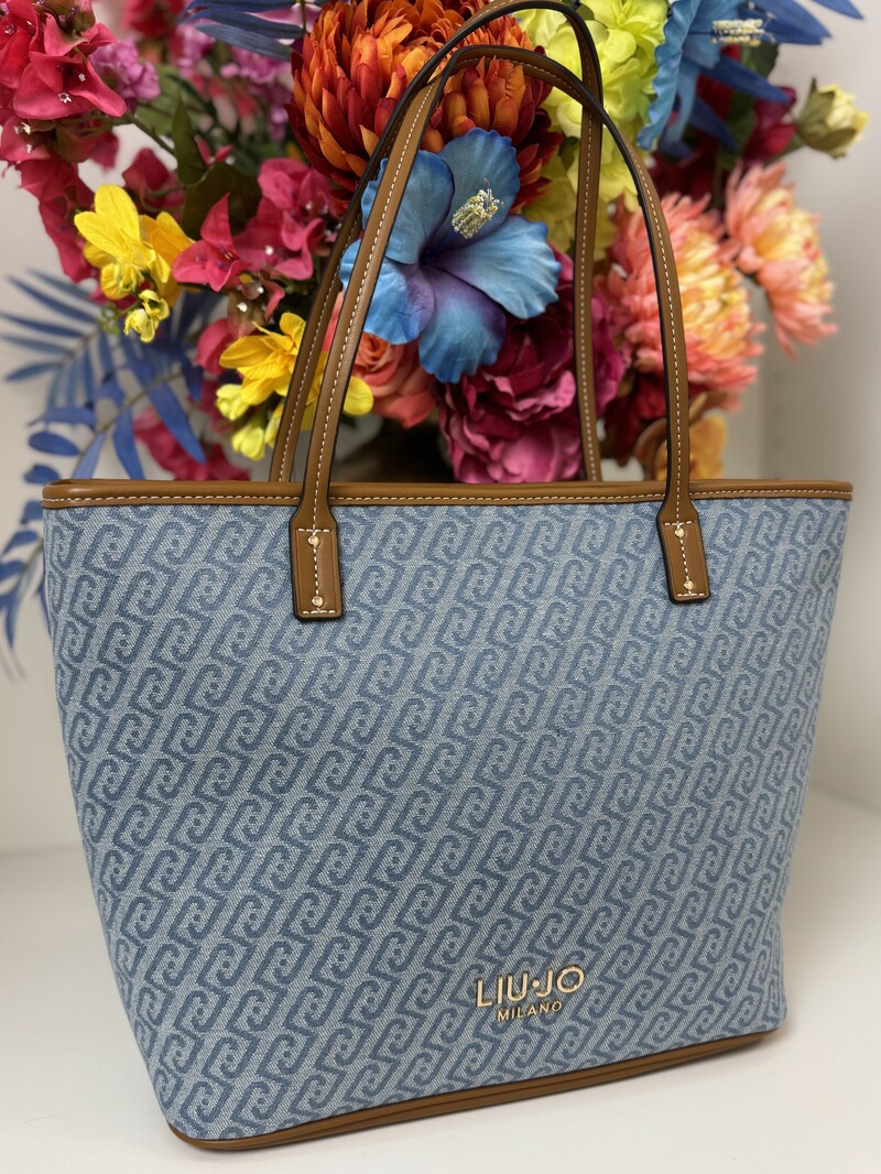 Tote Bag Evrim Denim Logo 1070 Liu Jo