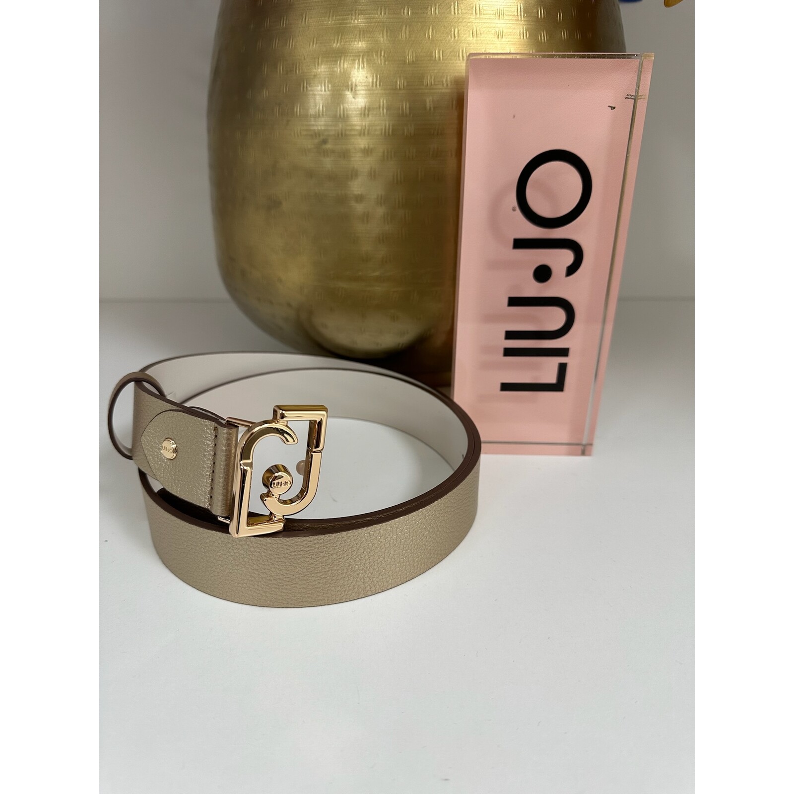 Liu-Jo Belt LJ Logo Light Gold 1075 Liu Jo