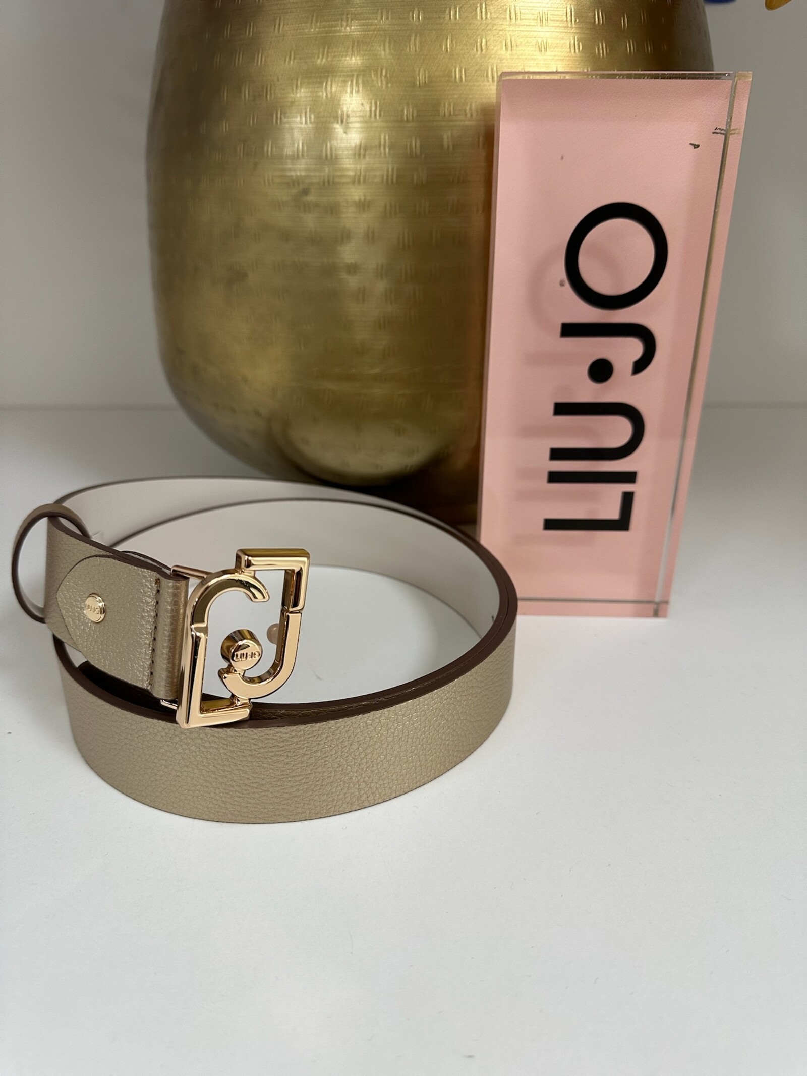 Liu-Jo Belt LJ Logo Light Gold 1075 Liu Jo