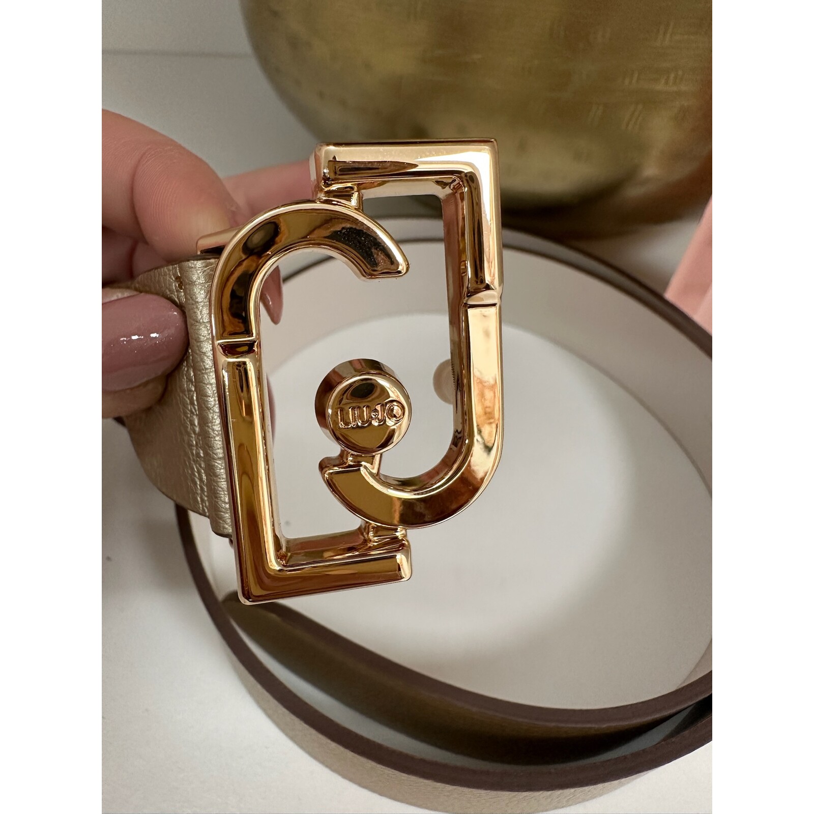 Liu-Jo Belt LJ Logo Light Gold 1075 Liu Jo
