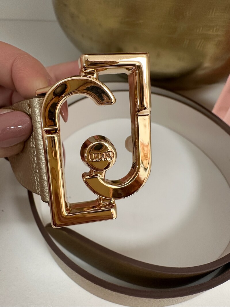 Belt LJ Logo Light Gold 1075 Liu Jo