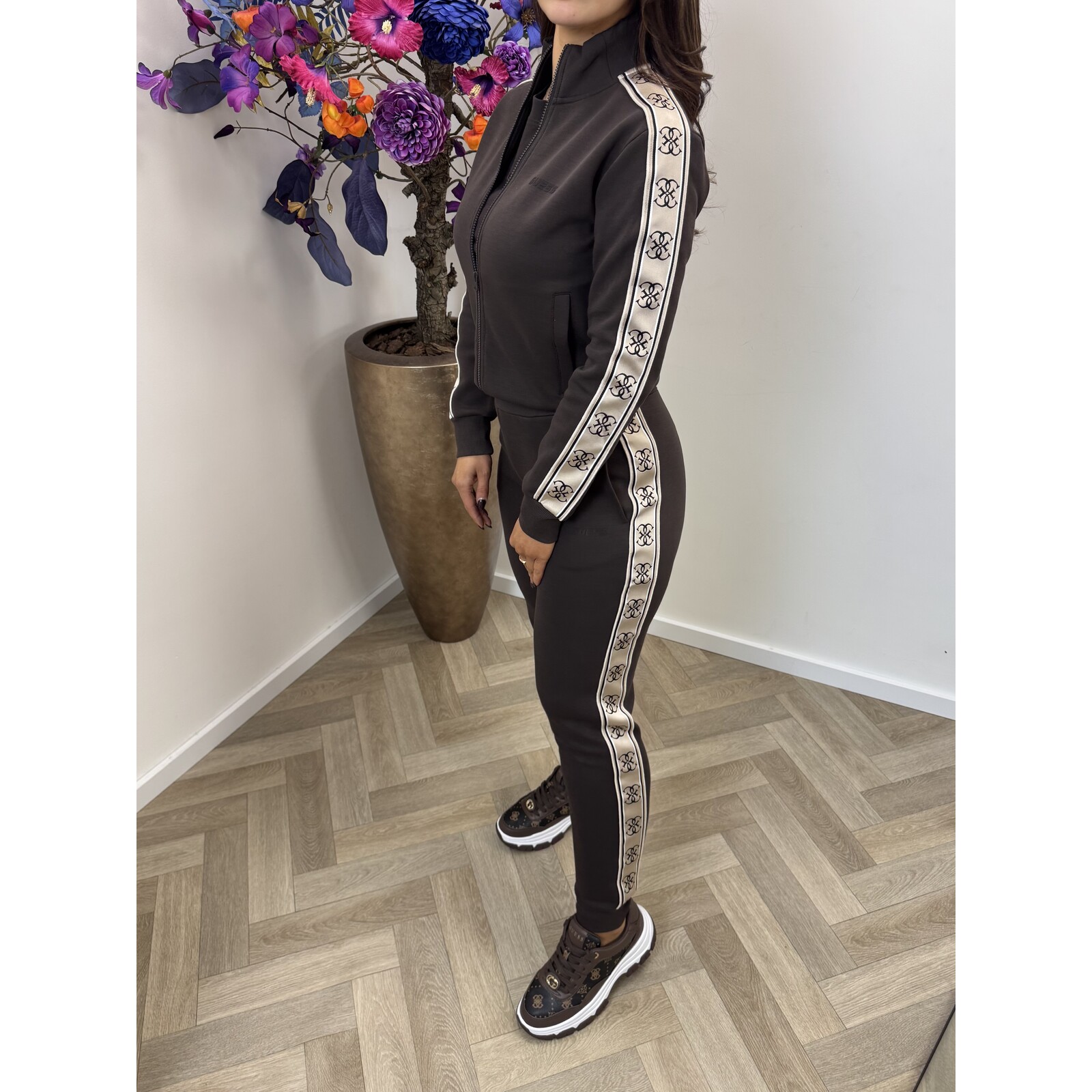 Guess Full Zip Jacket Britney Coffee 1003 Guess