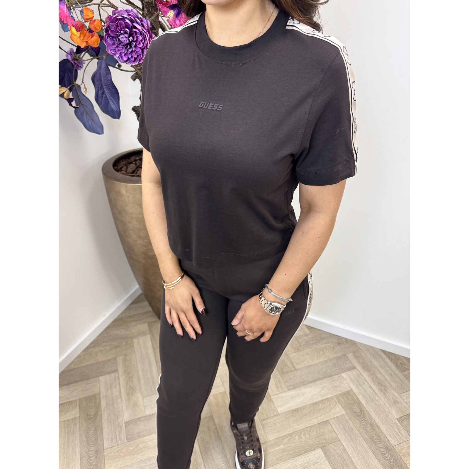 Guess Crop t-Shirt Britney Coffee 999 Guess