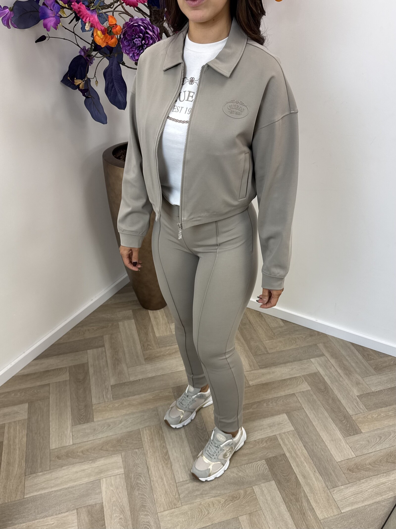 Guess Full Zip Jacket Annie Taupe 998 Guess