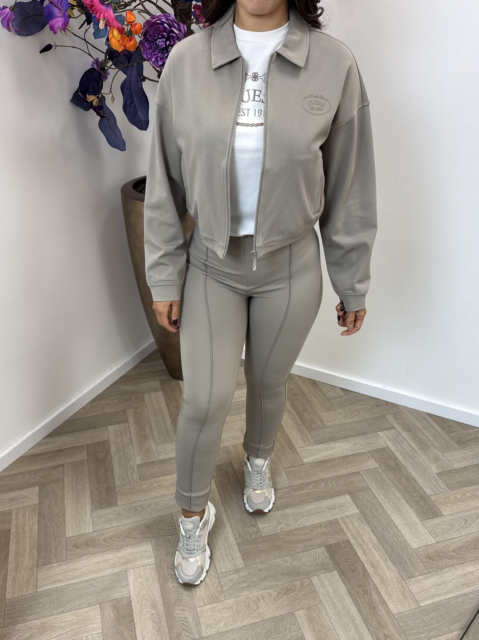 Guess Full Zip Jacket Annie Taupe 998 Guess