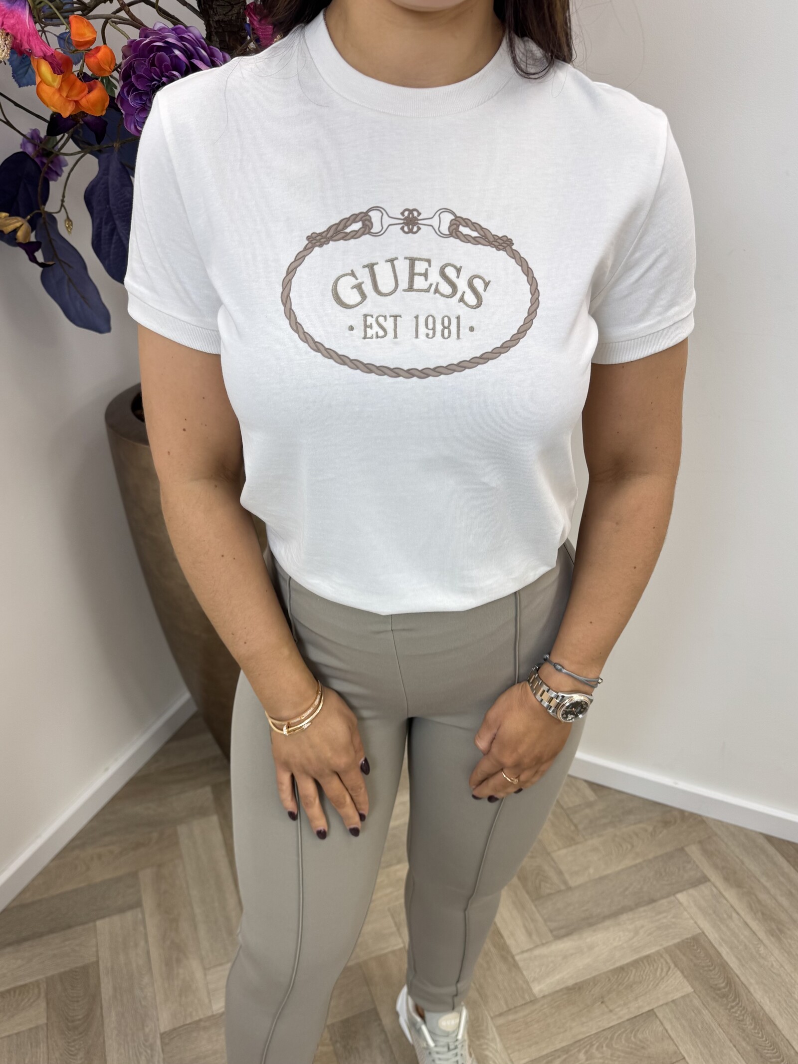 Guess T-Shirt Rosalba Off White 991 Guess