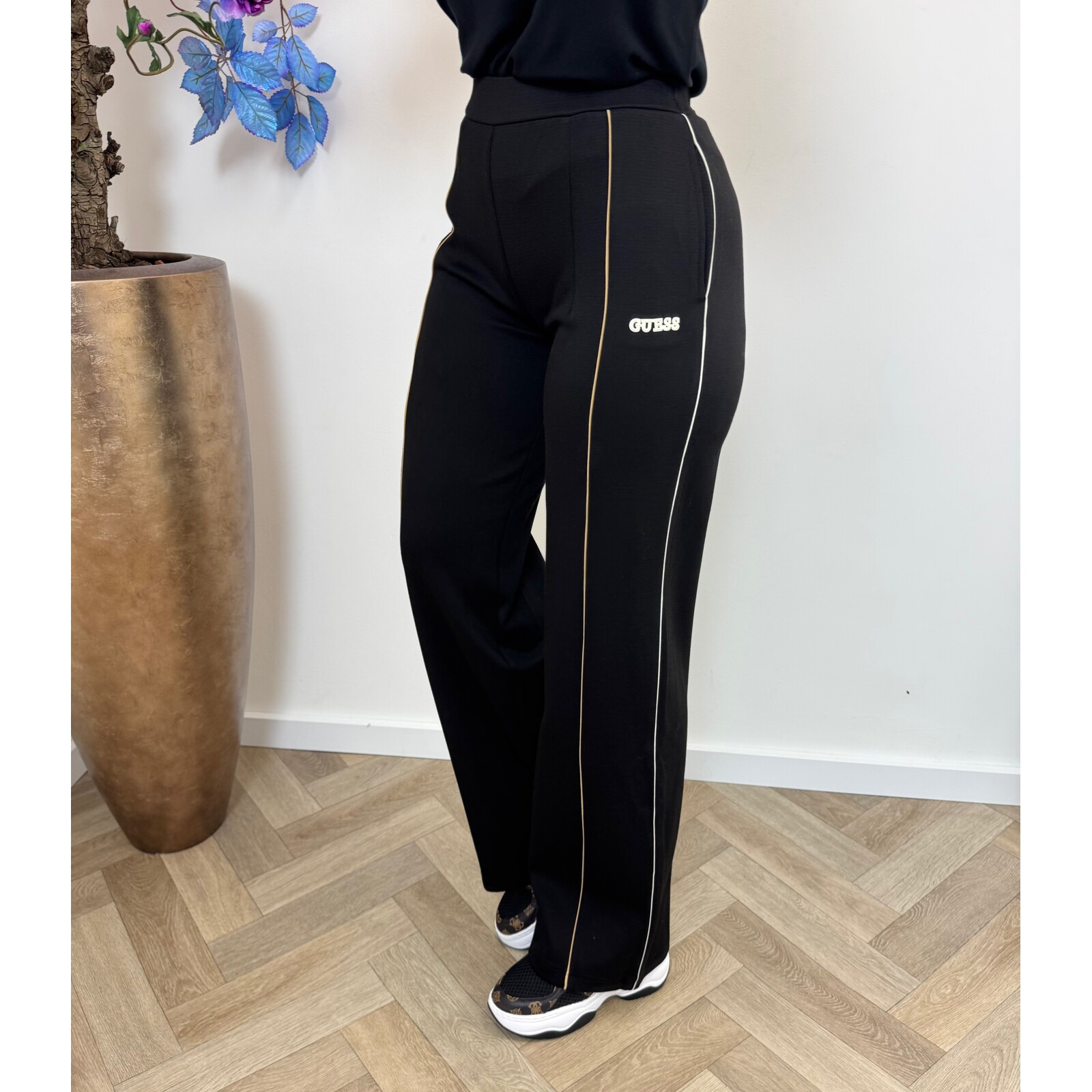 Guess Wide Leg Pants Georgia Black 1055 Guess