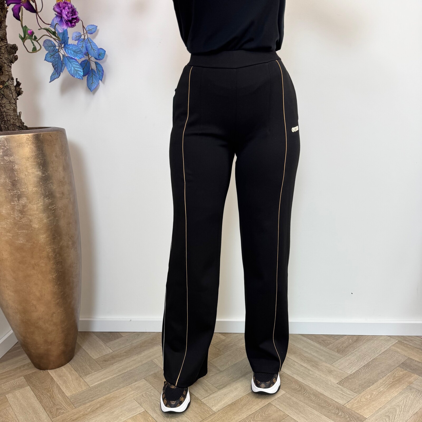 Guess Wide Leg Pants Georgia Black 1055 Guess