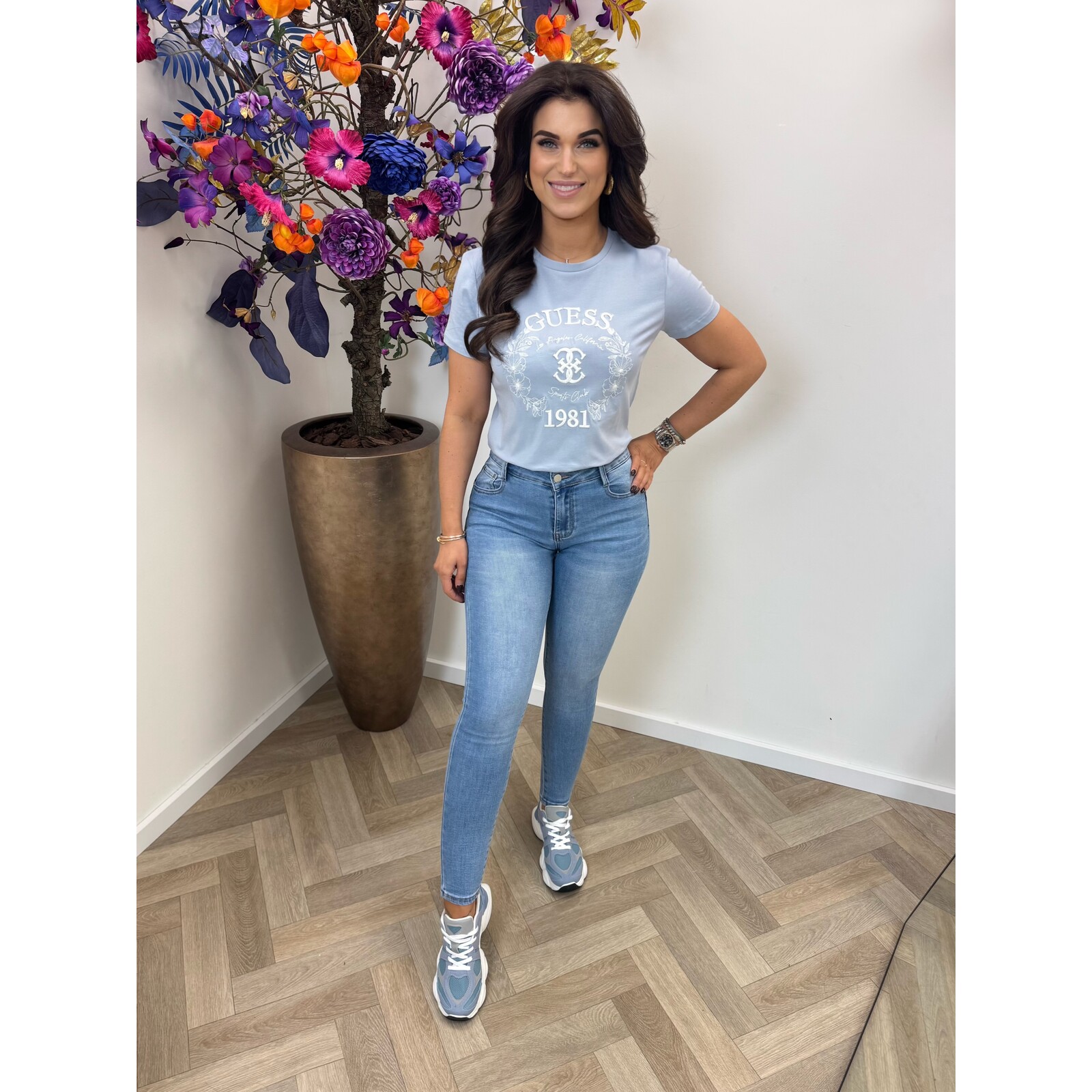 Guess T-Shirt Maddalena Peaceful Blue 993 Guess