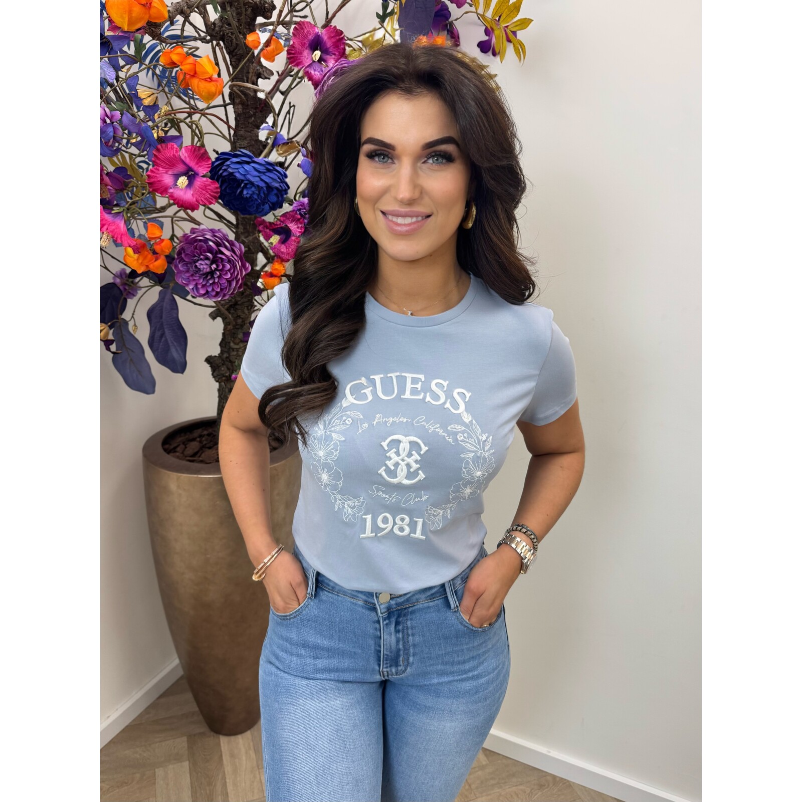 Guess T-Shirt Maddalena Peaceful Blue 993 Guess