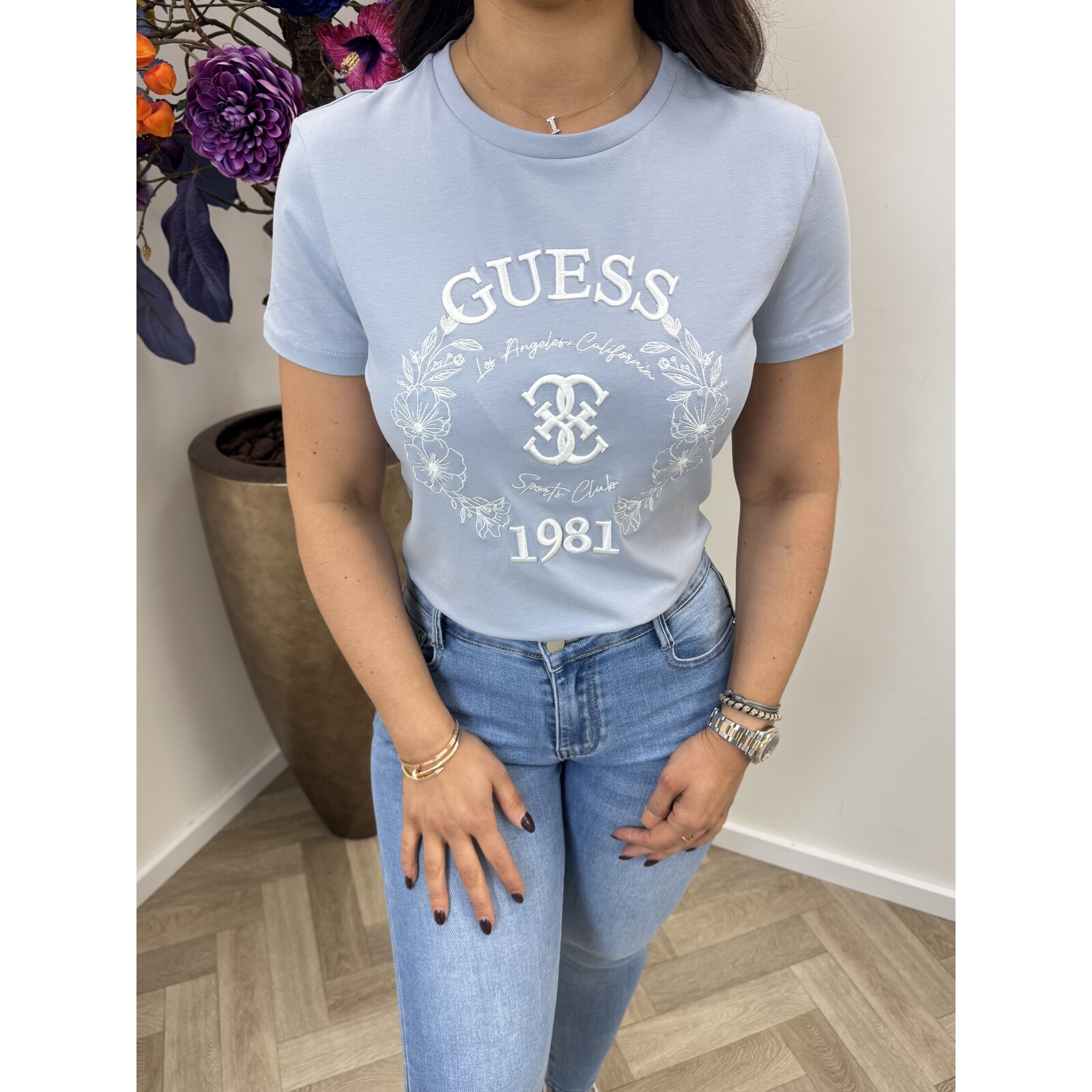 Guess T-Shirt Maddalena Peaceful Blue 993 Guess