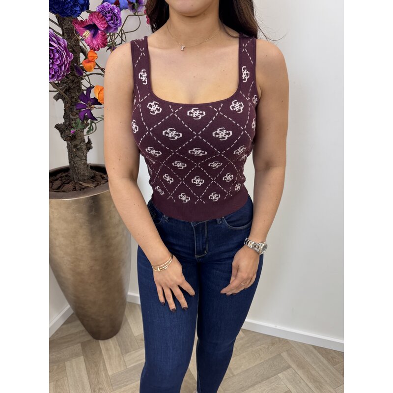 Top Sarah 4G logo Wine 1040 Guess