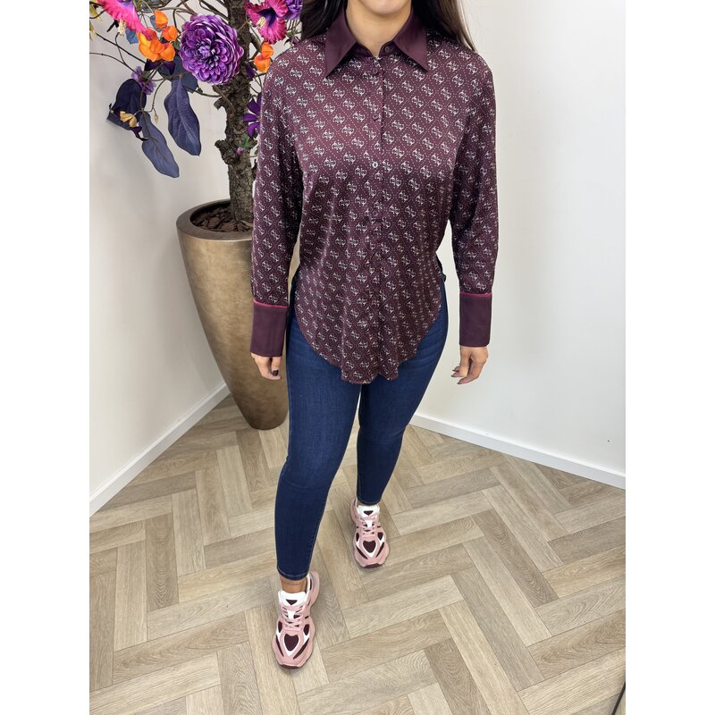 Blouse Alexandria Logo print Wine 1042