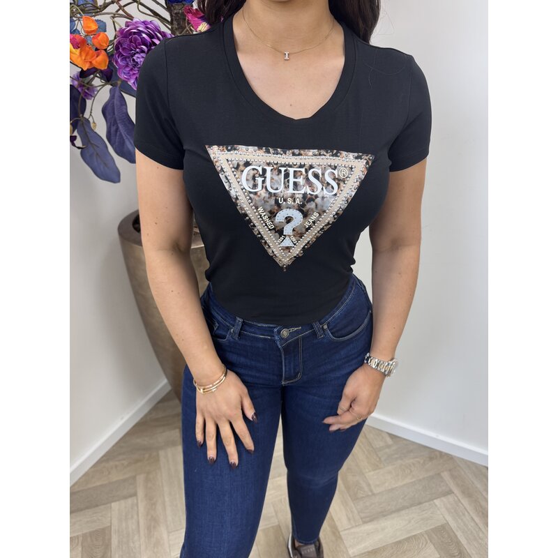 T-Shirt Leo Triangle Black 1020 Guess